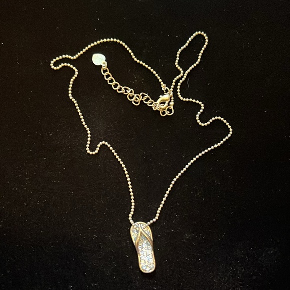 Silver Zirconia Sandal Necklace - Picture 11 of 17